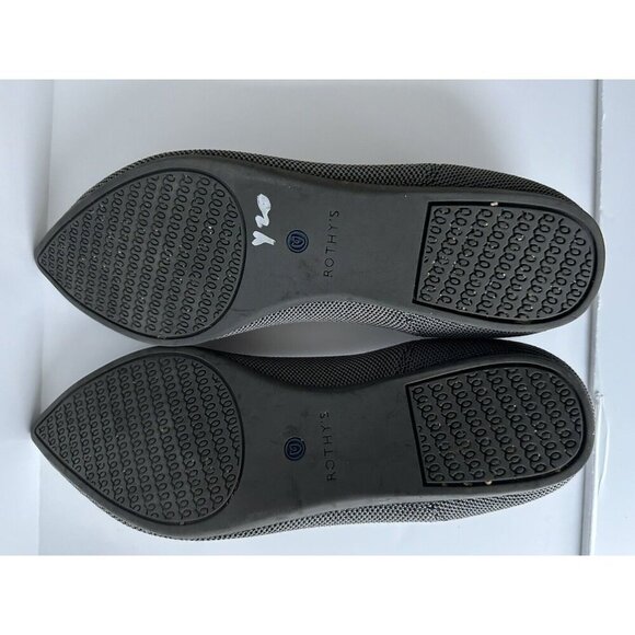 Rothys Womens 10.5 The Point Ballet Flats Shoes Gray Knit Washable Slip On - Picture 6 of 10